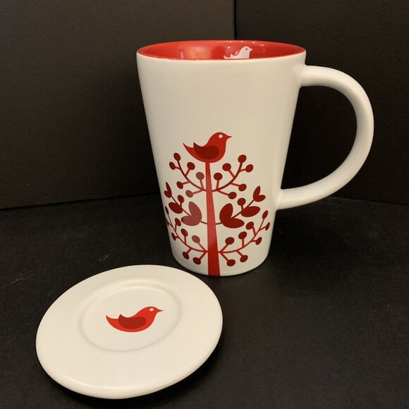 Davids Tea Perfect Mug Red Tree Partridge Bird 12oz Christmas - Picture 5 of 9
